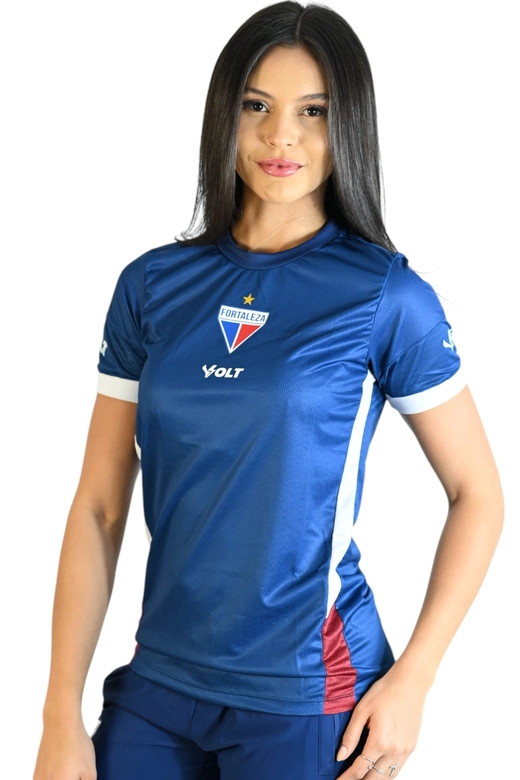 Camisa Treino 2025 Linha Fortaleza Esporte Clube Feminina Azul Marinho Volt