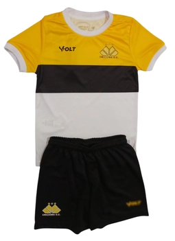 Kit Jogo 1 Criciúma Esporte Clube Infanto Juvenil Amarelo Preto e Branco Volt