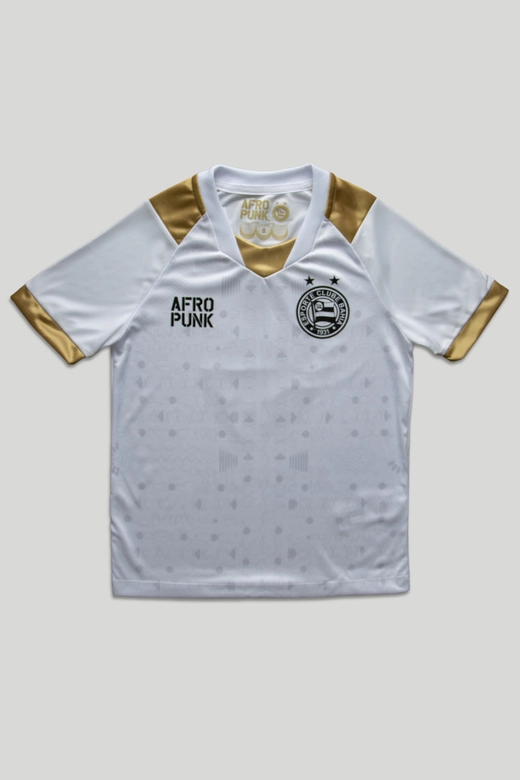 Camisa Novembro Negro AFROPUNK 2025 Esporte Clube Bahia Infanto Juvenil Branca