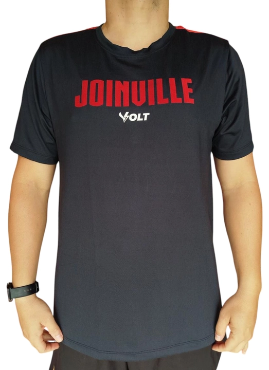 Camisa Concentração Atleta JEC Masculina Preta e Vermelha Volt