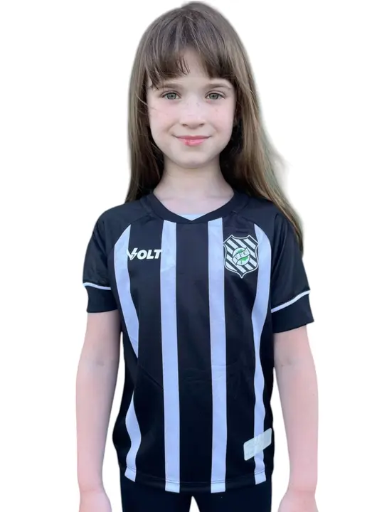 Camisa Jogo 1 Figueirense 2025 Preta e Branca Infanto Juvenil Volt