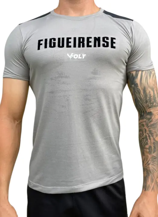Camisa Concentração Atleta Figueirense Masculino Cinza e Preto Volt