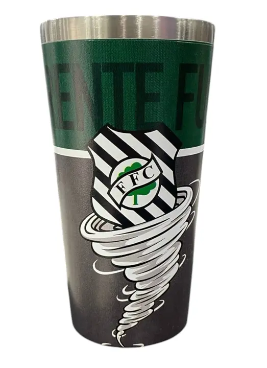 Copo Térmico  Gluck  473 Ml Figueirense Verde e Cinza