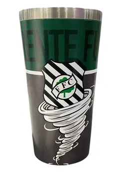 Copo Térmico  Gluck  473 Ml Figueirense Verde e Cinza