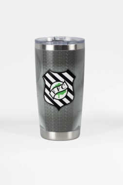 Copo Térmico Com Tampa Gluck 591 Ml Figueirense Cinza