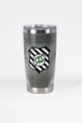 Copo Térmico Com Tampa Gluck 591 Ml Figueirense Cinza