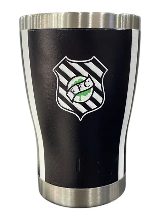Copo Térmico Gluck 354 Ml Figueirense Preto e Branco