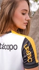 Camisa Jogo 2 2025 Com Patrocínio Criciúma Feminina Branca Amarela e Preta