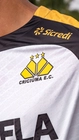 Camisa Jogo 2 2025 Com Patrocínio Criciúma Feminina Branca Amarela e Preta
