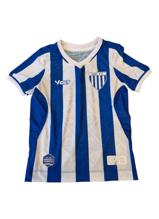 Camisa Jogo 1 2025 Avaí Infanto Juvenil Azul e Branco Volt