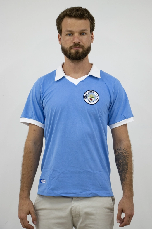 Camisa Manchester City Retrô 1970 Azul