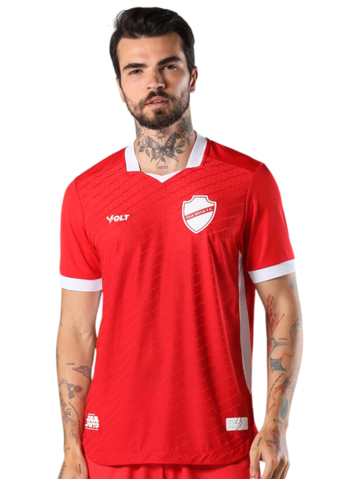 Camisa Jogo 1 Vila Nova 2025 Vermelho Tomate Masculina Volt -