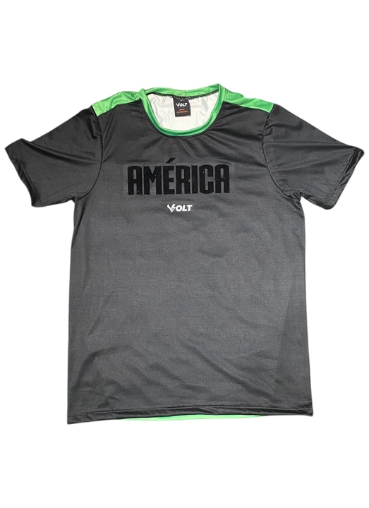 Camisa Concentração Atleta América Futebol Clube Feminina Preto e Verde Volt