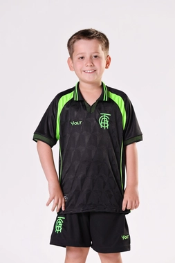 Camisa Jogo 3 2025 América Futebol Clube Infanto Juvenil Preto e Verde Neon Volt