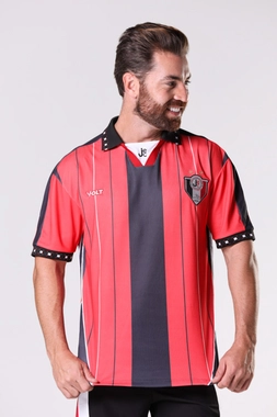Camisa Anos 90 JEC Masculina Preto e Vermelho Volt