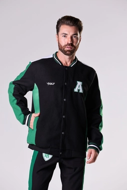 Jaqueta College Anos 90 América Futebol Clube Masculino Verde, Preto e Branco Volt