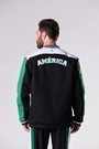Jaqueta College Anos 90 América Futebol Clube Masculino Verde, Preto e Branco Volt