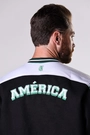 Jaqueta College Anos 90 América Futebol Clube Masculino Verde, Preto e Branco Volt