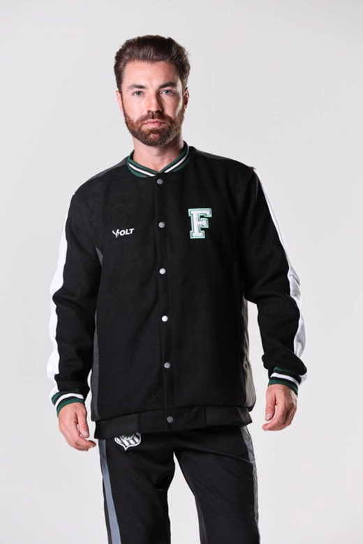 Jaqueta College Anos 90 Figueirense Futebol Clube Preta Volt