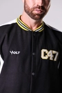 Jaqueta College Anos 90 Criciúma Esporte Clube Masculina Preto e Amarelo Volt