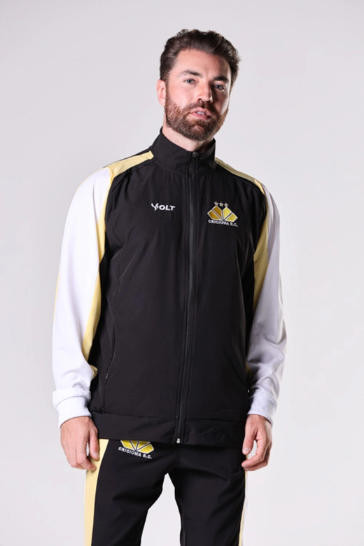 Jaqueta Anos 90 Criciúma Esporte Clube Masculina Preto e Amarelo Volt