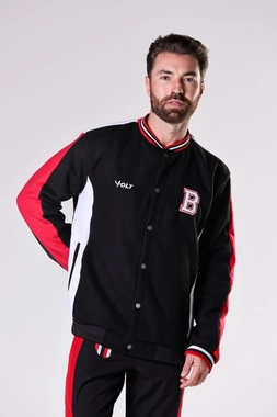 Jaqueta College Anos 90 Botafogo Futebol Clube Masculino Preto, Branco e Vermelho Volt